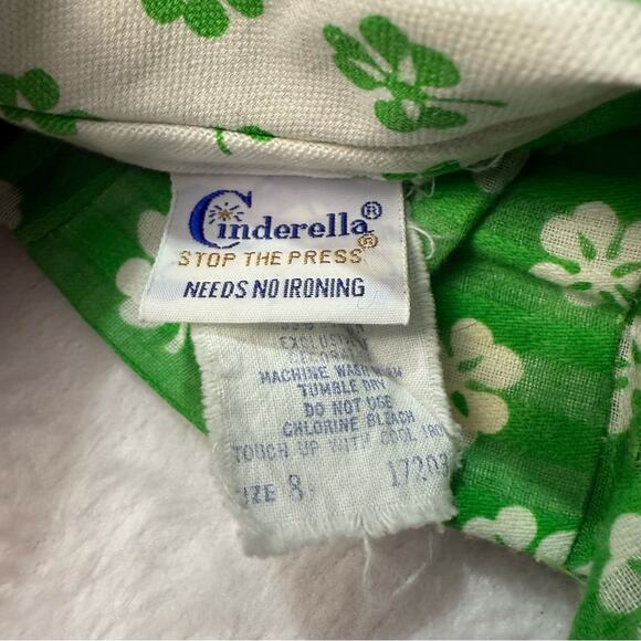 Vtg Cinderella Shamrock Green Blouse White Wide Leg Pants Girls Small Outfit Set - Picture 6 of 10